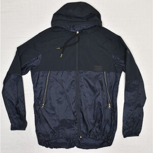 Under Armour Women's Full Zip Windbreaker Jacket Hooded Polyester Black Size L